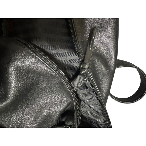 Tumi Weekender Bag Black Leather Tote Travel 18x17x8 - Picture 12 of 16
